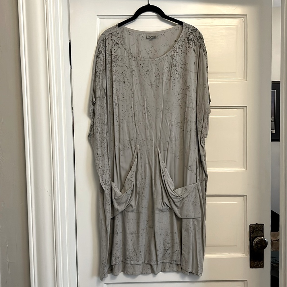 The Odells Light Grey Silky Shift Dress